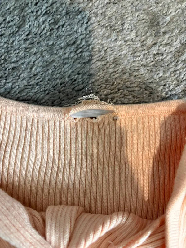 Abercrombie & Fitch Strapless Twist Ribbed Top in Light Peach - Image 2