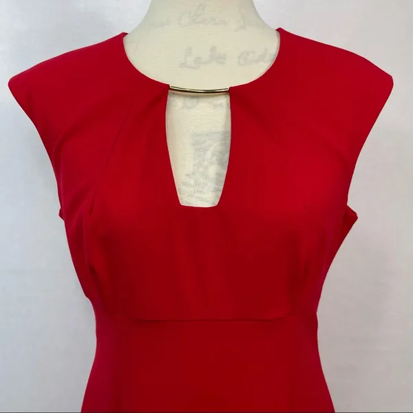 Calvin Klein Sleeveless Red Dress Size 10 - Image 6
