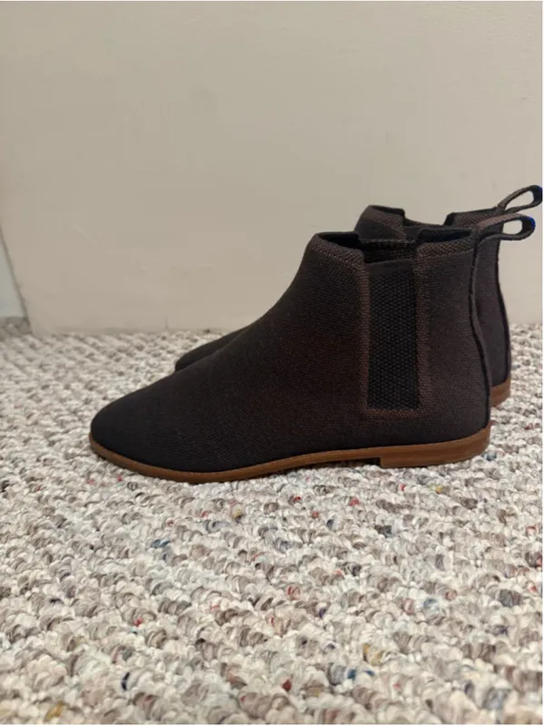 Rothy's Merino Ankle Boot Comfort Pull On Chelsea Brown Cocoa Boots- Size 10 - Image 5