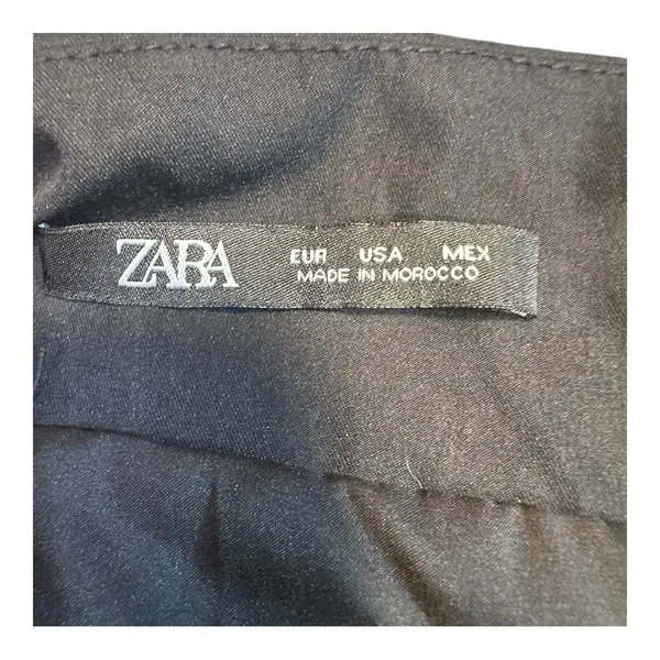 Zara Black Mini Skirt A Line Flared Embroidered Logo Casual Womens‎ Minimalist - Image 3