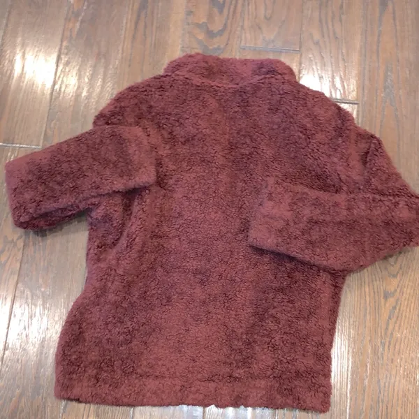 Pendleton burgundy fuzzy zippered fleece jacket size large - Image 6