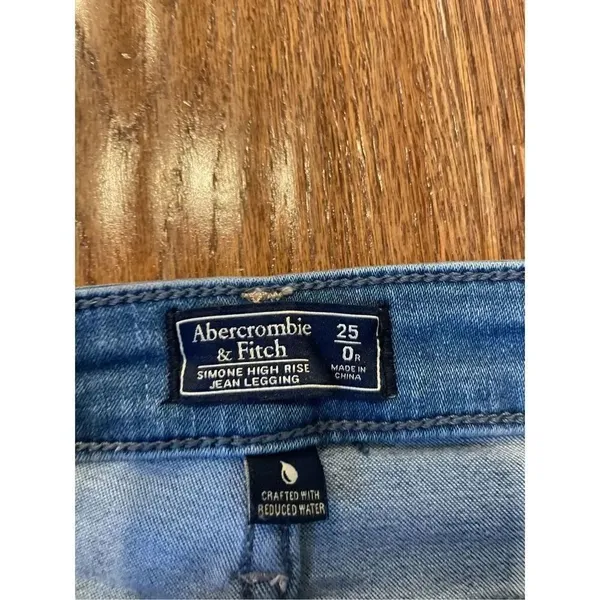 Abercrombie & Fitch Simone high rise jean leggings medium wash 25 - Image 6