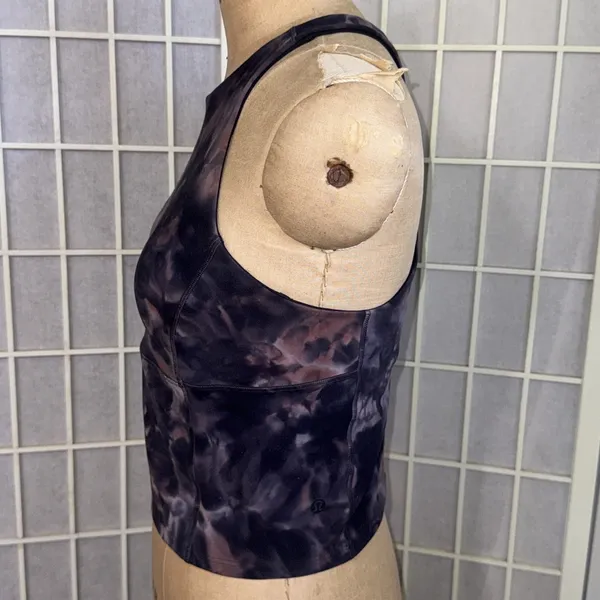 Lululemon Athletic Gym Key Balance Tank Diamond Dye Grey Pink Bra Crop Top Sz 8 - Image 9