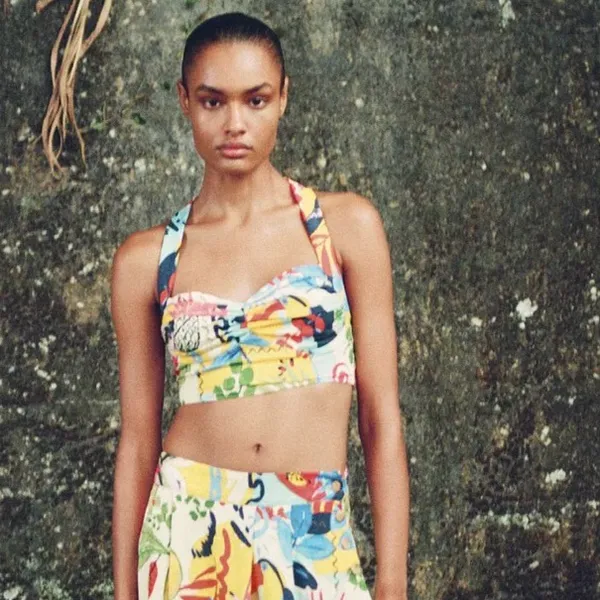 🆕 2026 ZARA Floral Multicolor Women's Crop Top - Image 3