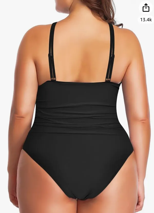 You Di An Women's Swimsuits One Piece Tummy Control Front Cross Backless Swimsuit - Image 4