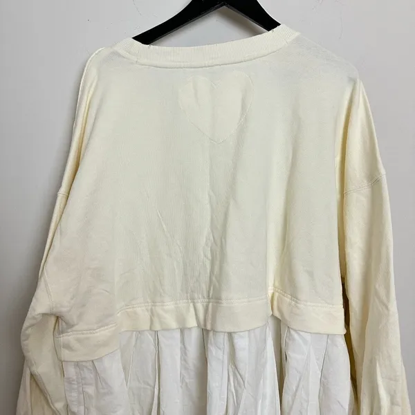 FREE PEOPLE Eleanor Sweatshirt Dress in Grey Combo Size Large - Image 9