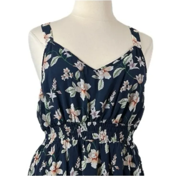3rd + Malt New Midi Dress Smocked Hi Low Blue Pink Floral Women’s Plus Size 3XL - Image 5