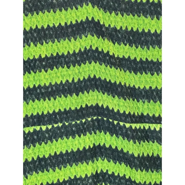 Marni Sleeveless Top Womens 44 Green Black Chevron Silk Blend Made in Italy - Image 3