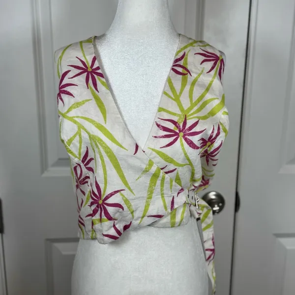 Anthropologie WOOL + NATURE Celandine Linen Wrap Halter Tank Top XL NWT - Image 2