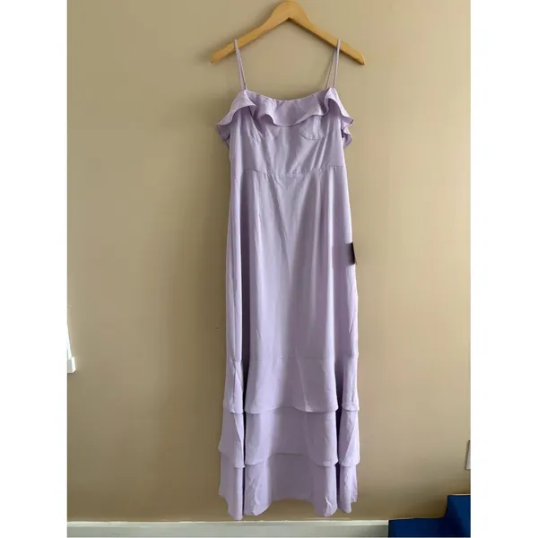 Lulus Lively Evenings Lavender Sleeveless Tiered Maxi Dress Size Large Formal - Image 5