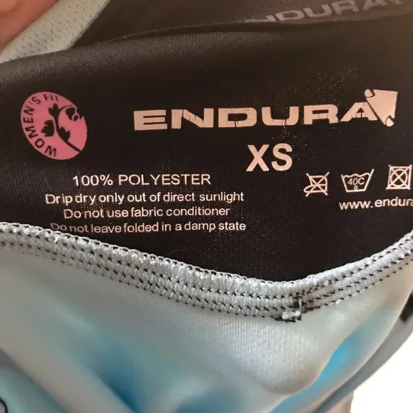 Endura Bike Cycling Short Sleeve Blue 1/4 Zip Shirt with Pockets Women's Size XS - Image 7