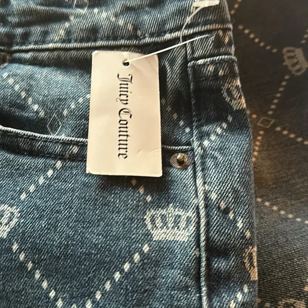 NWT Juicy Couture Venice Crown-Print Straight Jeans - Image 5