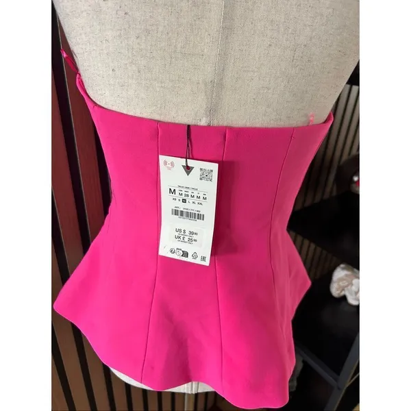 Zara pink corset top size M cute going out shirt NWT - Image 3