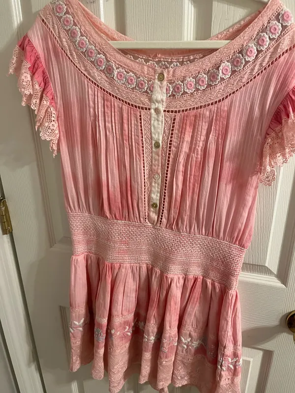 Love Shack Fancy Pink Mini Dress - Image 4