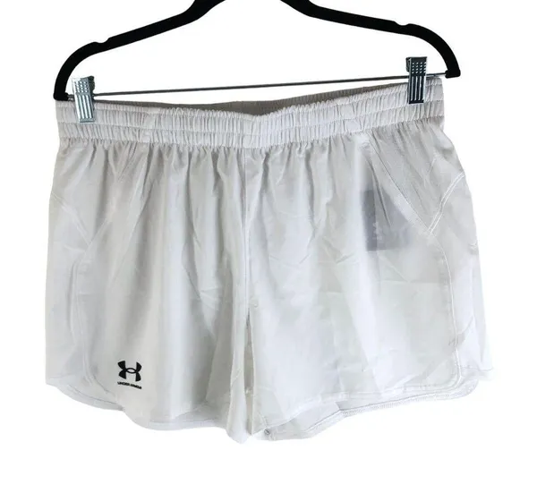 Under Armour Womens UA Accelerate Training Shorts White Size L - Image 3