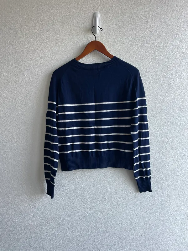 Z Supply Blue & White Striped Sweater - Image 5