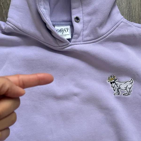 GOAT Lavender Hoodie with Embroidery - Image 8