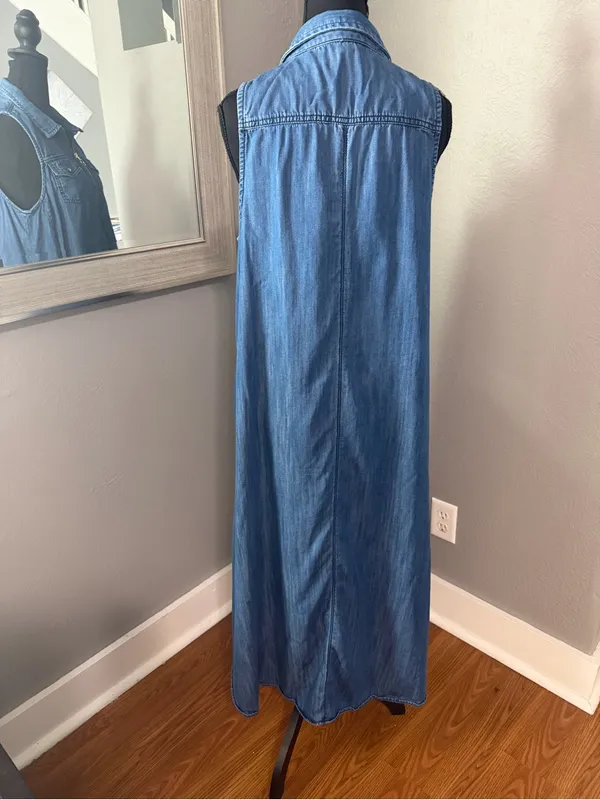 INC International Concepts denim costal cowgirl high-low boho dress 10 - Image 4