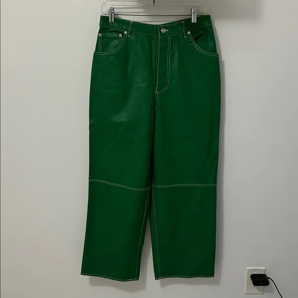 We The Free The It Factor Vegan Leather Pants Green - Image 2