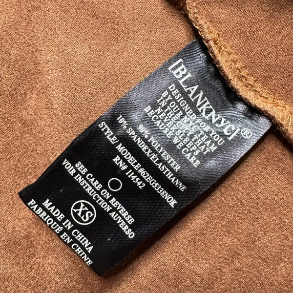 BLANKNYC Supernova Faux Suede Hooded Jacket Brown Size XS - Image 9
