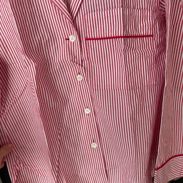 NWT J. Crew poplin pajamas top button down striped long sleeve shirt jcrew - Image 3