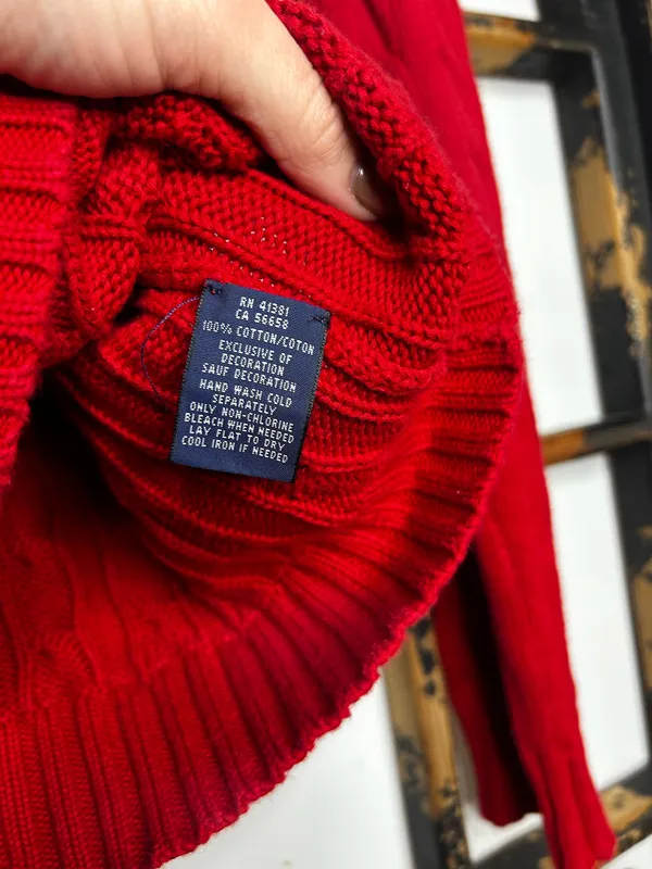 Vintage Polo Ralph Lauren Sweater Knit Chunky Cable - Image 4