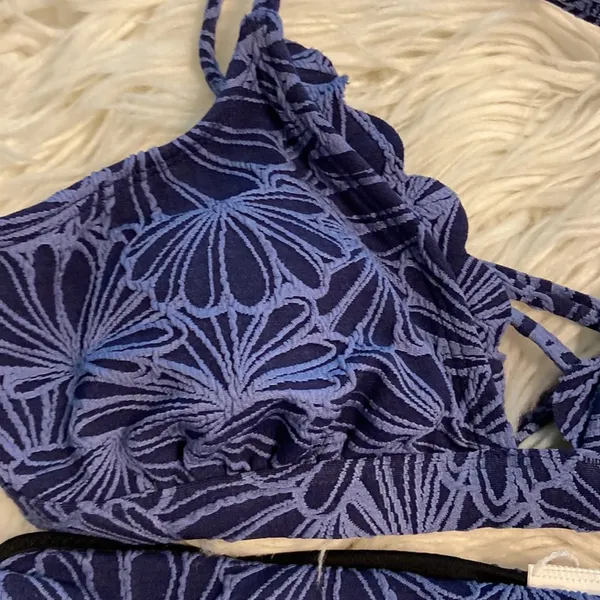 CUPSHE Blue Floral Women's Bikini Set size S brand new see all photos - Image 8