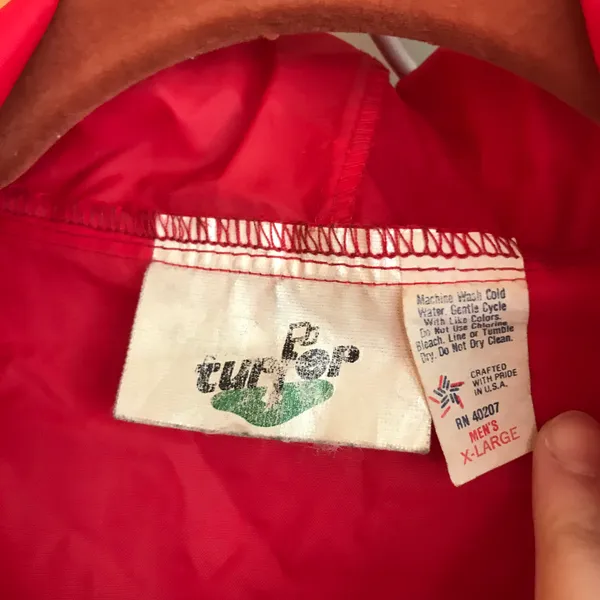 Vintage Red/White Firefighter Quarter Zip Windbreaker Jacket - Image 4
