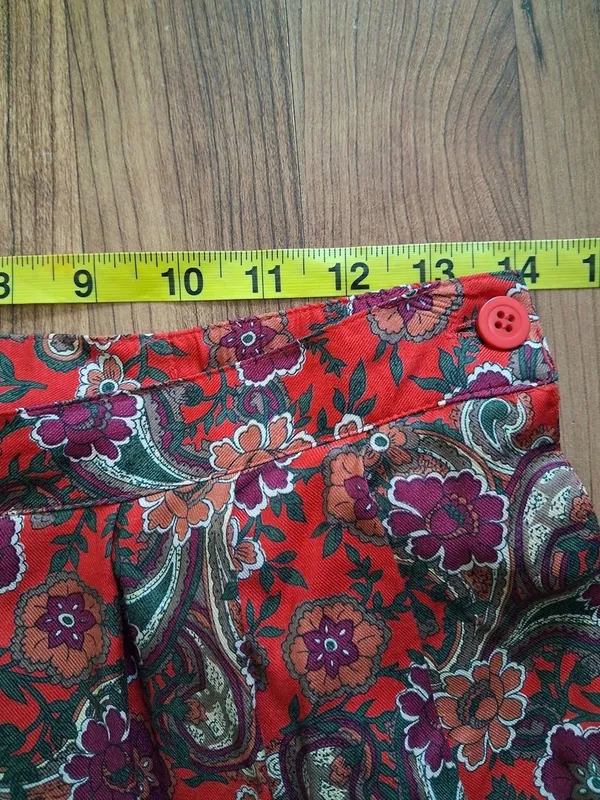VTG Leslie Fay Red Paisley Floral A-Line Midi Pleated Skirt Cottagecore Feminin - Image 6
