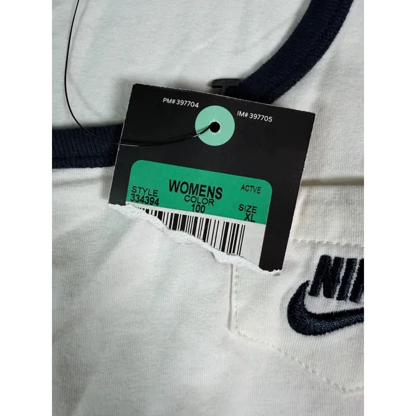 Nike Women's XL Tank Top NWT White Black Trim Pocket Swoosh Retro Y2K New* Read - Image 3
