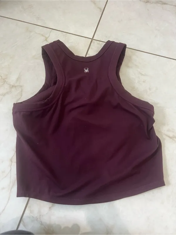 NEW Spyder Active Maroon Padded Sports Bra Size Medium - Image 2