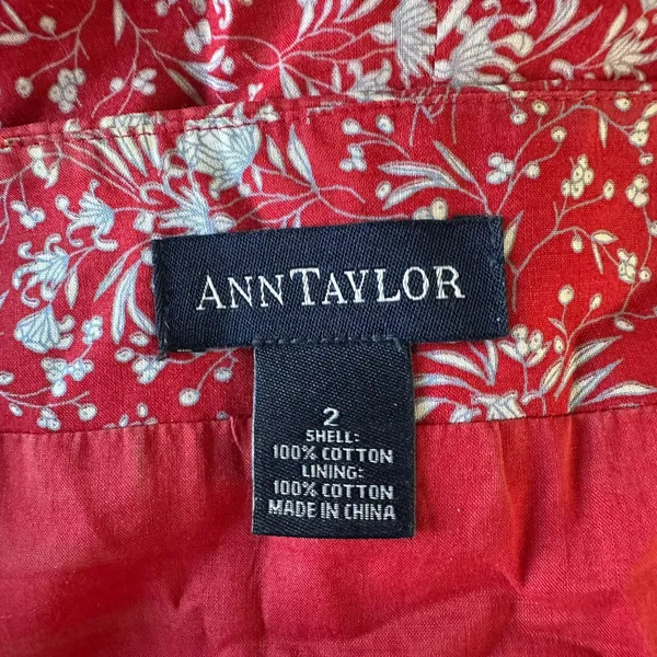 2/S red floral spaghetti-strap dress sundress mini vintage 90's Ann Taylor - Image 2