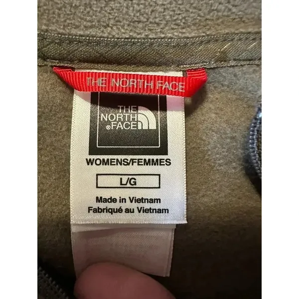 The North Face Quarter Zip Fleece Women's Size Large Olive Warm Hiking Active - Image 3