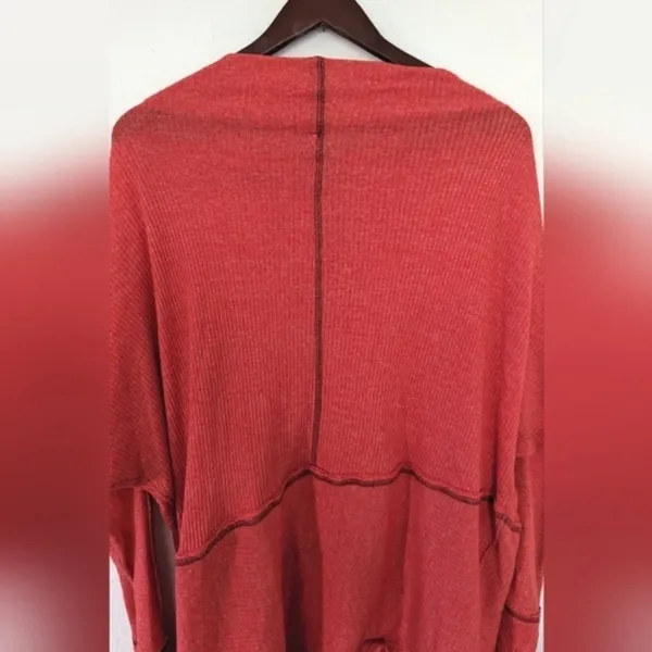 Free People Top XS Cherry Coral‎ We The Free Londontown Thermal Oversized - Image 7