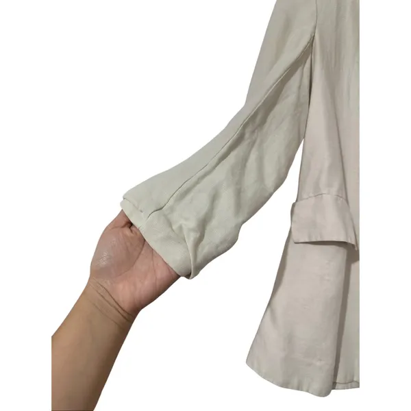Aritzia Wilfred Linen Blazer Cream White Size 6 Summer Vacation‎ - Image 6
