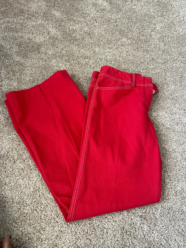 BCBGMAXAZRIA Vintage Red Flare Leg pants - Image 4