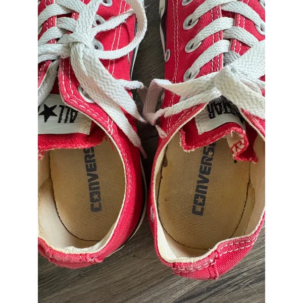 Converse All Star‎ Red Canvas Low Top Sneakers Women's Size 7 - Image 5