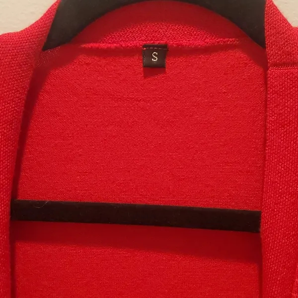 Adorable Long Red Cardigan Size S (47) - Image 2