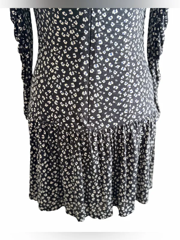 REBECCA TAYLOR Long-Sleeve Mini Cheetah Jersey‎ Dress, Medium - Image 9