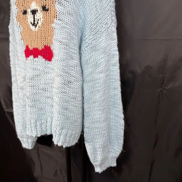 Make + Model Light Blue Sweater with Alpaca Design L over side Size L - Image 4