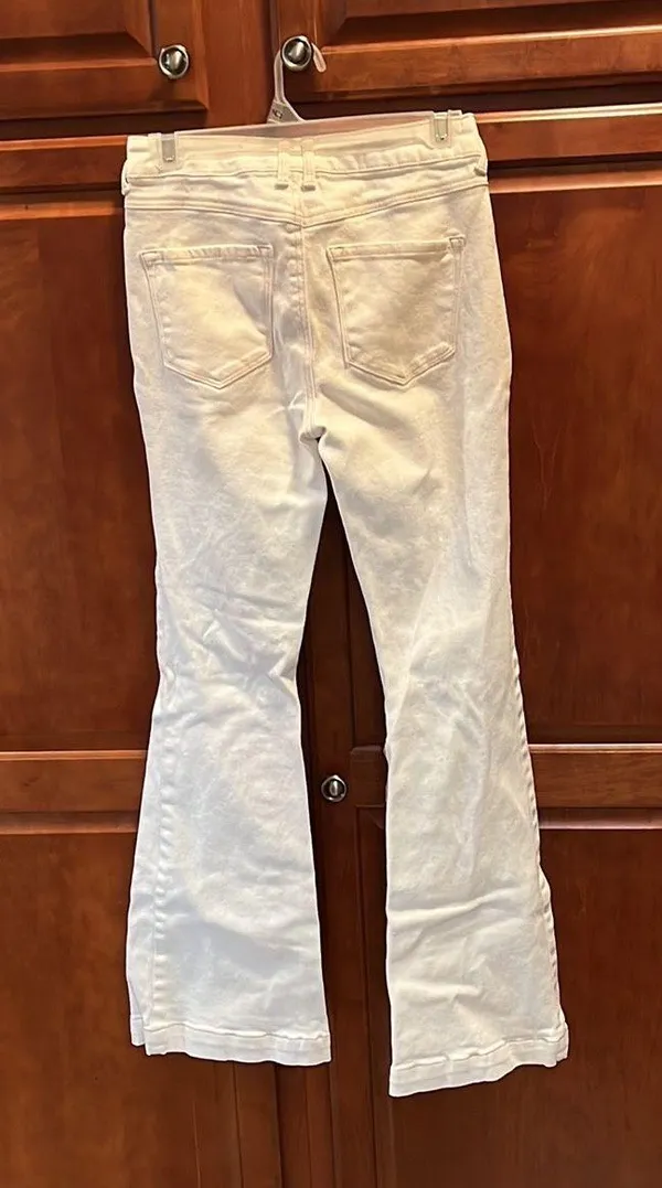 Flared Off White Jeans Size 25 - Image 2