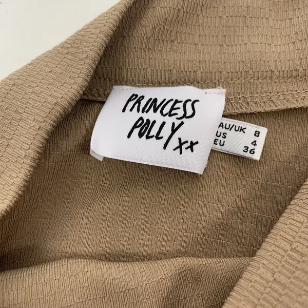Princess‎ Polly Skirt 4 Tan Flare Pull On Y2K Trendy Preppy Cottagecore Retro - Image 3