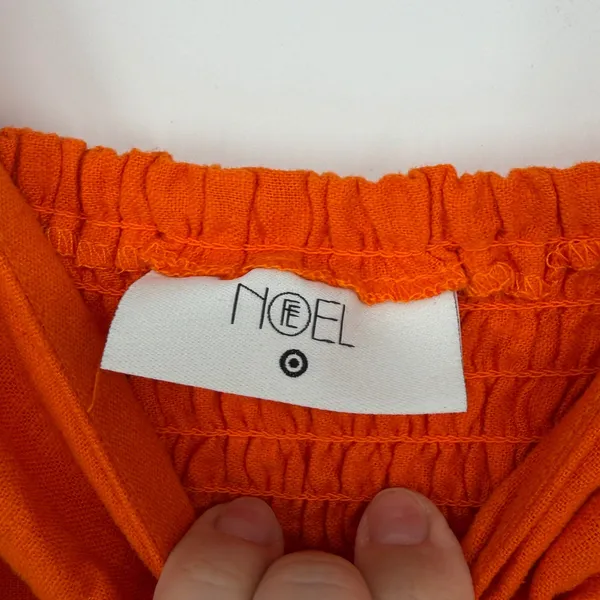 Fe Noel for‎ Target Orange Bow Front Cutout Smocked Mini Dress Sleeveless Small - Image 4