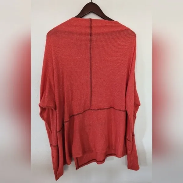 Free People Top XS Cherry Coral‎ We The Free Londontown Thermal Oversized - Image 5