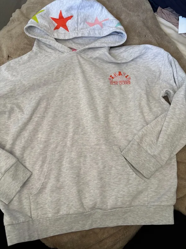 STARFIT New York Gray Star Graphic Hoodie XL Oversized Pullover Sweatshirt - Image 2