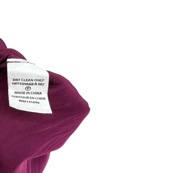 Ramy Brook Blouse Top Long Sleeve‎ Tassels Satin Burgundy Purple Size Large - Image 10