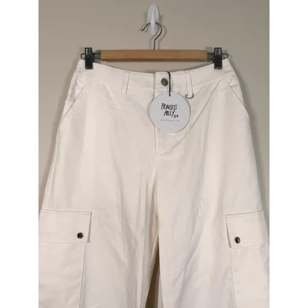 Princess Polly White Wide Leg Cargo Pants High Waisted Utility Trousers Size 4 - Image 5