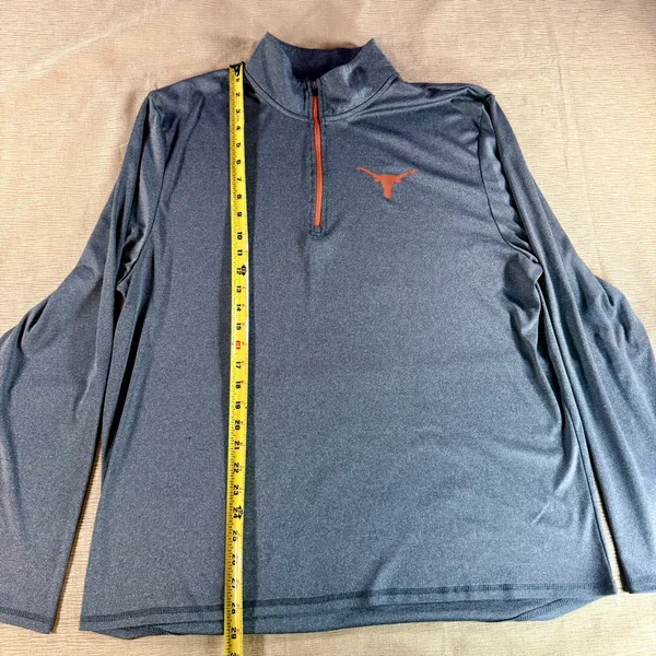 Texas Longhorns Quarter Zip Pullover Men XL Gray Burnt Orange NCAA Performance - Image 4