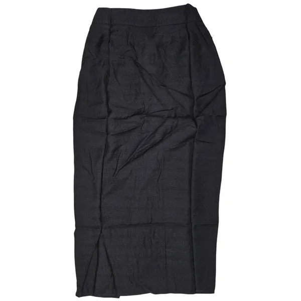 Area Stars Neela Skirt‎ Black Linen Blend Knot Front Slit Midi Skirt Small NEW - Image 2