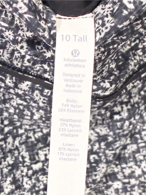 LULULEMON Women's Lost in Pace black white Daisy Dust Skirt Skort Size 10 Tall - Image 5